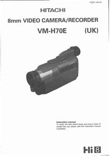 Hitachi VM H 70 E manual. Camera Instructions.